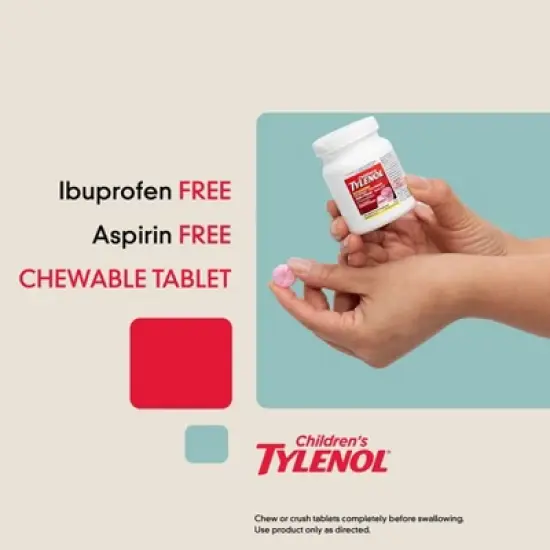Children's Tylenol Pain + Fever Relief Chewables - Acetaminophen - Bubble Gum - 24ct image {3}