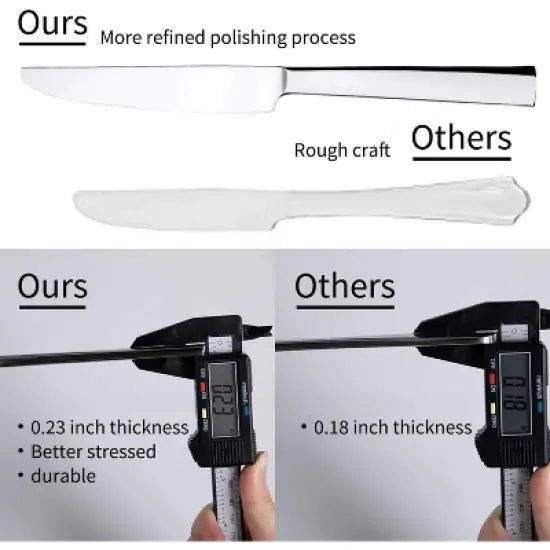 Itopfox 45-Piece Silverware Set, Durable Stainless Steel Flatware for 8, Ergonomic Design with Steak Knives, Rust-proof, Dishwasher Safe Kitchen image {4}