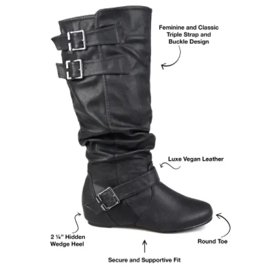 Journee Collection Womens Tiffany Hidden Wedge Mid Calf Boots image {7}