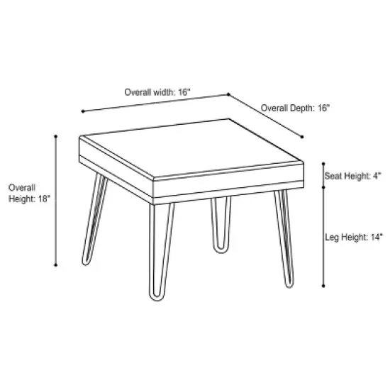 Catha Ottoman Black - Chic Home Design image {1}