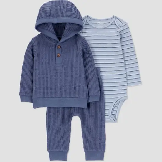 Carter's Just One You&reg; Baby Boys' 3pc Striped Top & Bottom Set - Blue image {4}