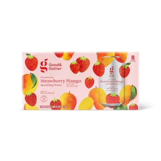 Strawberry Mango Sparkling Water - 8pk/12 fl oz Cans - Good & Gather&trade; image {5}