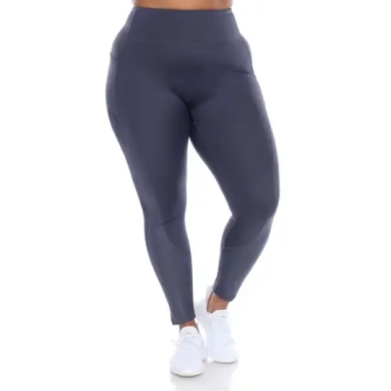 Plus Size High-Waist Mesh Fitness Leggings - White Mark image {5}