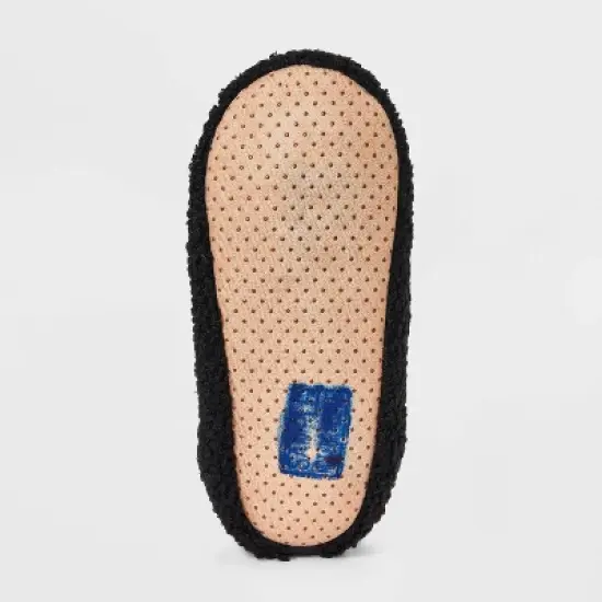 Women's Embroidered Plush Nightmare Before Christmas Slipper Socks with Faux Suede Soles & Grippers - Black image {3}