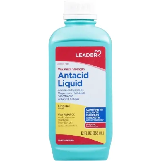 Leader Maximum Strength Original Antacid Liquid 12 fl oz image {3}
