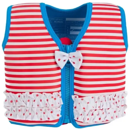Konfidence Learn to Swim Buoyancy Jacket in Martha Red Stripe image {7}