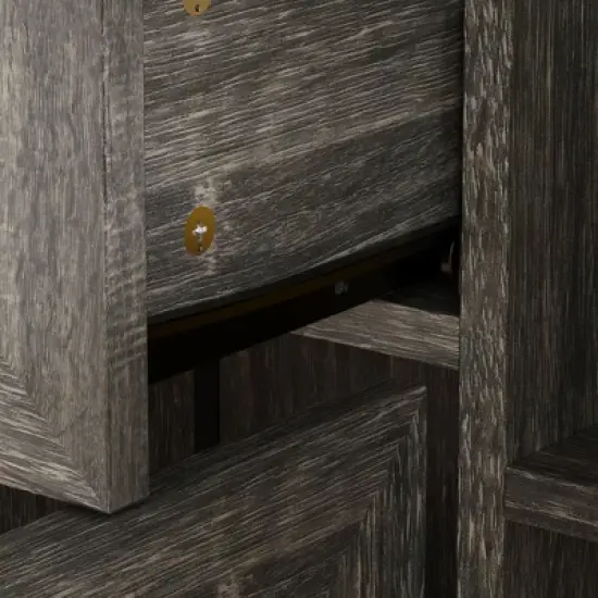 Famapy Dark Multi-Compartment Kitchen Pantry Cabinet,4 Shelf & 3 Glass Doors,Food Storage,Dinning Room image {5}