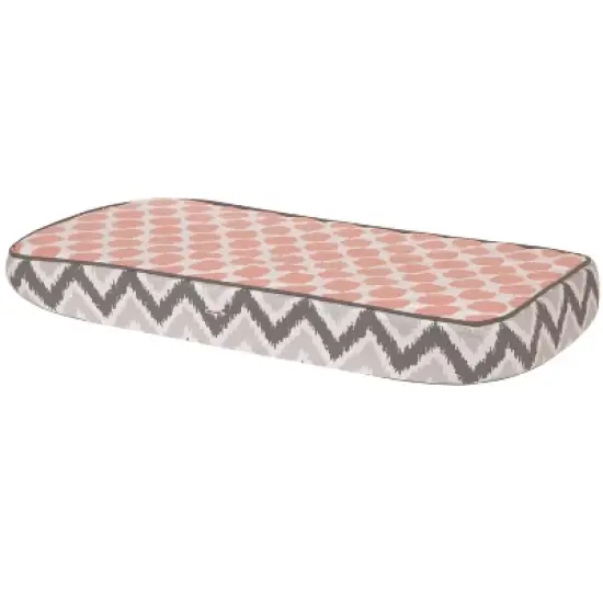 Bacati - Ikat Zigzag Coral Dots Muslin Changing Pad Cover image {7}