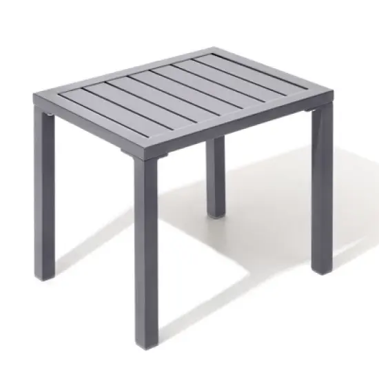 Crestlive Products Outdoor Side Table Aluminum Rectangular Side/End Table, Small Patio Coffee Bistro Table for Outdoor Indoor image {11}