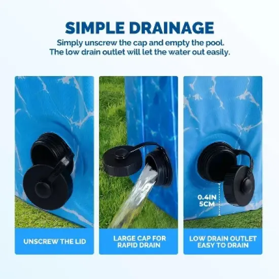 Allforpaws Foldable Dog Pool, Dog Swimming Pool for Outdoor Summer , Blue image {4}