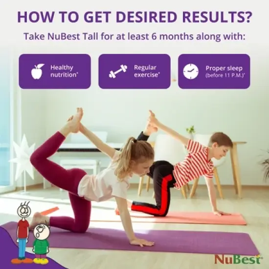 NuBest Tall - Height Growth & Bone Strength Supplement for Kids & Teens, Ages 5+, 60 Capsules image {6}