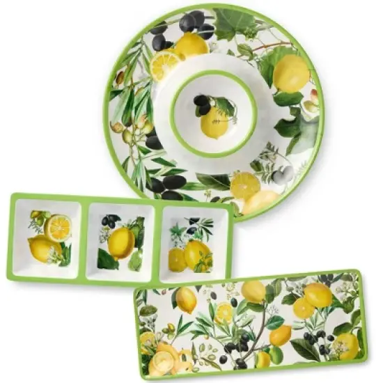 Certified International 3pc Limone Melamine Hostess Set image {7}