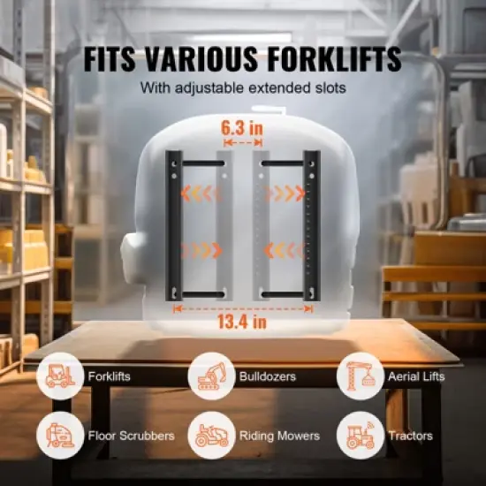 VEVOR Universal Forklift Seat,Tractor Seat with Adjustable Angle Back, Micro Switch and Seatbelt,Wrap-around Forklift Seat, Black image {2}