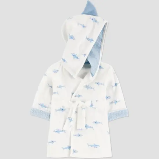 Carter's Just One You&reg;️ Baby Shark Robe - Blue: Midweight Cotton Polyester Bath Wrap image {4}