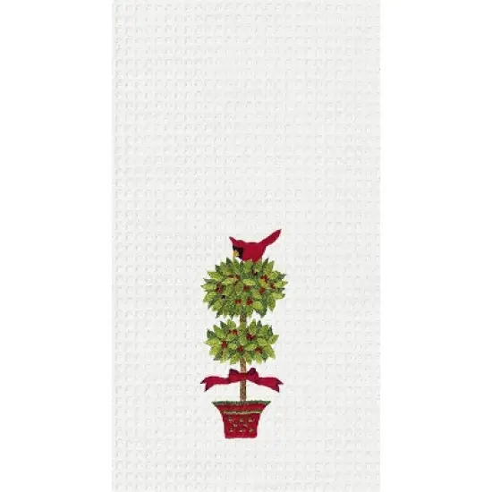 C&F Home Cardinal in Topiary Waffle Weave Cotton Kitchen Towel image {2}