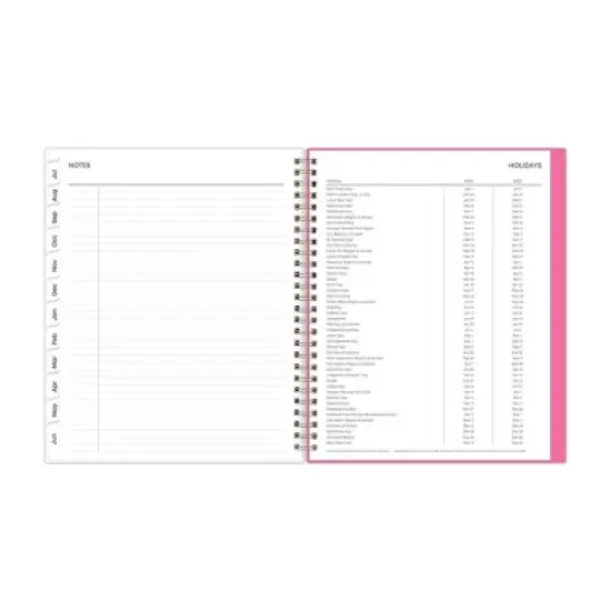 Blue Sky 7"x9" 2025-2026 Weekly/Monthly Wirebound Planner Printed Pink and Orange Block image {8}