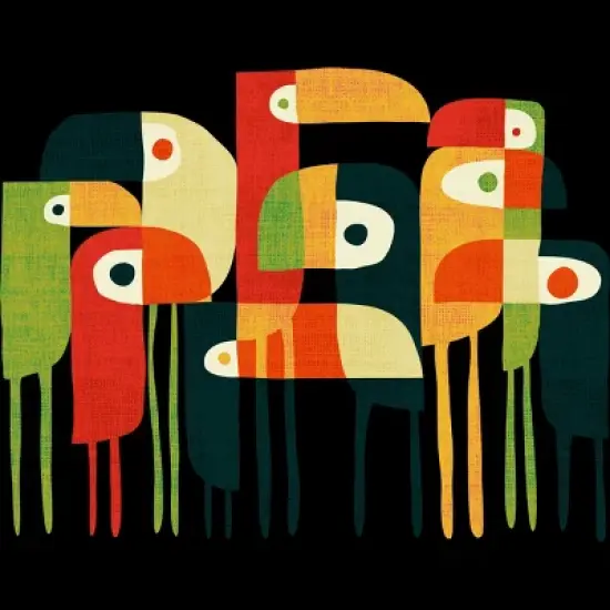 Men's Design By Humans Bird Family By radiomode T-Shirt image {1}