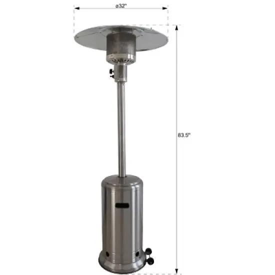 46,000 BTU Standing Propane Patio Heater with Safety Shut-Off and Wide Heat Coverage image {6}