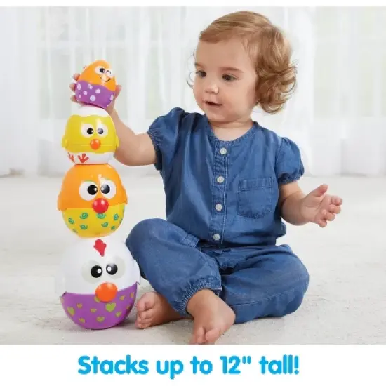 Kidoozie Chicken n' Egg Stackers, 8 Piece Set, Stacks Over 12" Tall, Playful and Colorful for Children 9-24 months image {3}