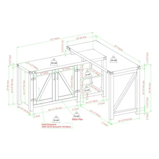 Farmhouse Rustic L Shaped Desk with Storage - Saracina Home image {12}