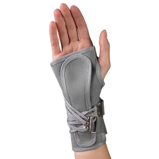 OTC Wrist Splint, Cock-Up Lacing, Canvas, ProChoice, Grey, Right image {1}