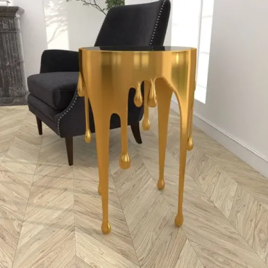 Contemporary Aluminum Melting Accent Table - Olivia & May image {27}