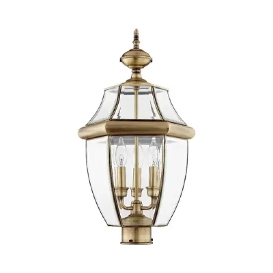Livex Lighting Monterey 3 - Light Lantern in  Antique Brass image {4}
