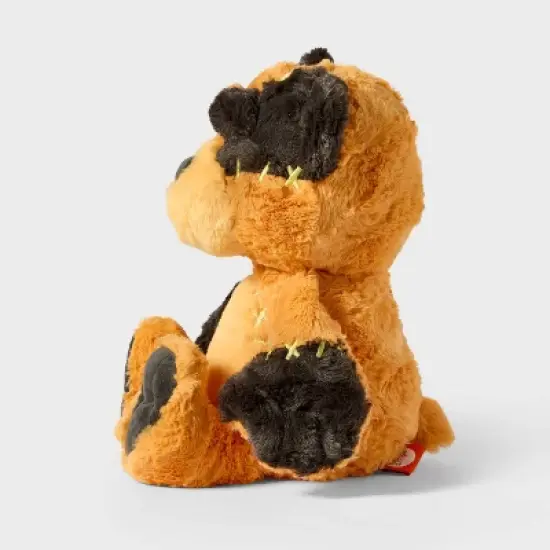 11.5" Orange/Black Frankenbear Stuffed Animal - Gigglescape&trade;: Polyester Plush Toy, Character-Themed Doll image {2}