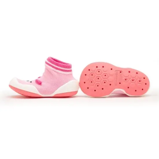 Komuello Baby Girl First Walk Sock Shoes Piglet Pink image {1}