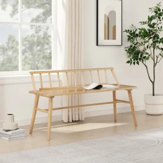 Transitional Low-Back Spindle Entryway Bench - Saracina Home image {1}