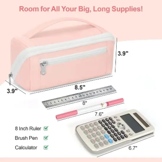 Pencil Case for Girls - Large Capacity Pencil Pouch for Teens College Middle and High School image {1}