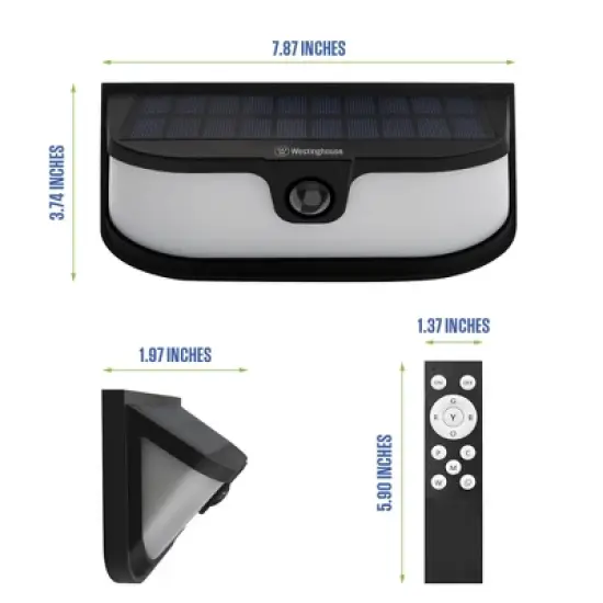 Westinghouse 1200 Lumen Solar LED Motion Activated Color Changing Wall Lights with Remote &ndash; 2-Pack image {8}