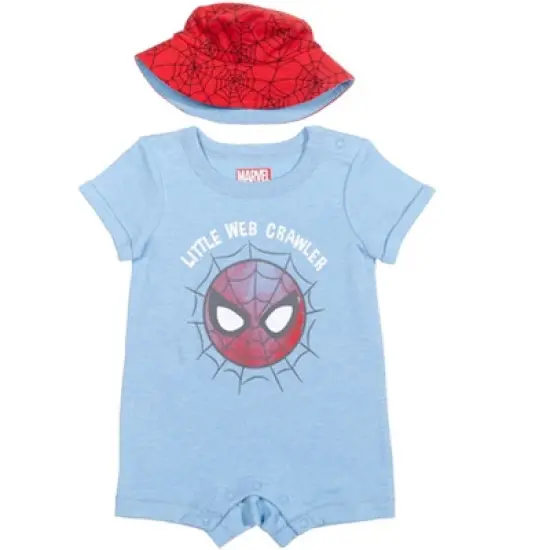 Marvel Avengers Spider-Man Romper and Sunhat Blue / Red  image {7}