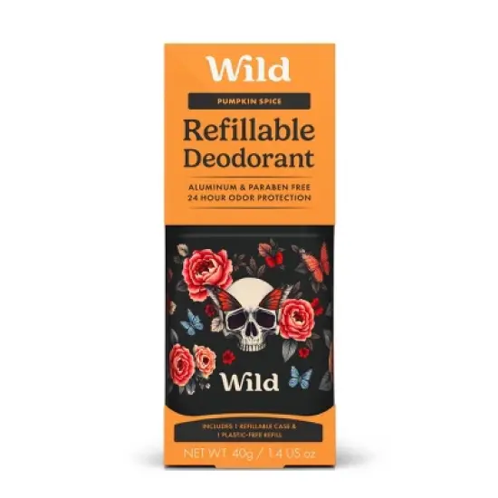 Wild Cosmetics Aluminium-Free Skull & Roses Case Deodorant - Pumpkin Spice image {6}