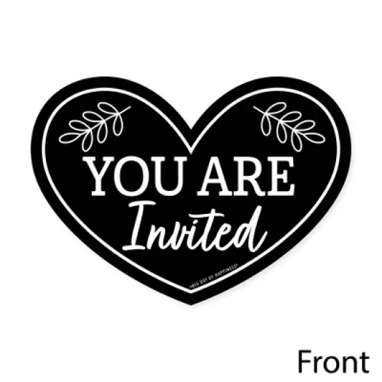 Big Dot of Happiness Mr. and Mrs. - Shaped Fill-In Invitations - Black and White Wedding or Bridal Shower Invitation Cards with Envelopes - Set of 12 image {2}