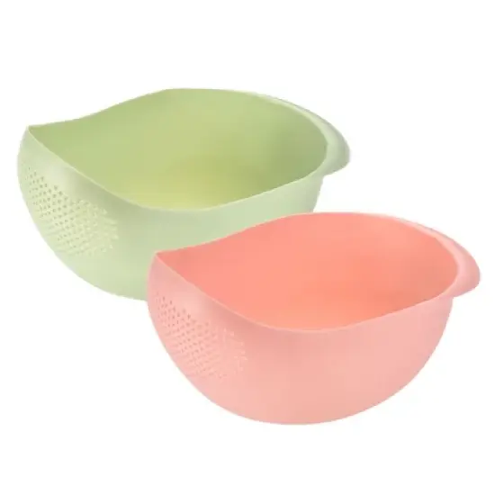 Unique Bargains Rice Strainer Washing Bowl Filter Strainer Basket Colanders for Cleaning Vegetable image {8}