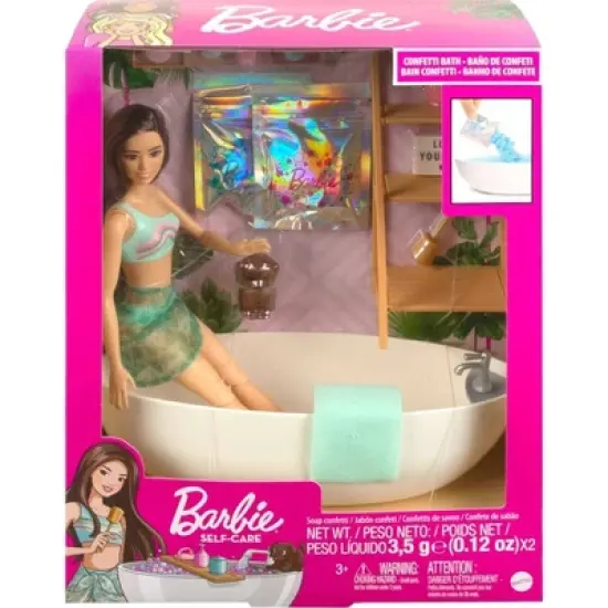 Barbie Doll & Bathtub Playset - Confetti Soap & Accessories - Brunette image {5}