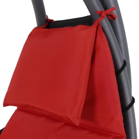 Sunnydaze Outdoor Hanging Chaise Floating Lounge Chair with Canopy Umbrella and Stand image {4}