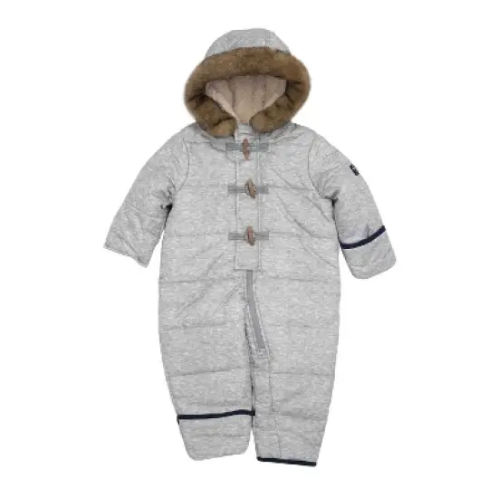 OshKosh B'gosh&reg; Baby Boys' Abstract Bunting Snowsuits Gray 3-6M image {1}