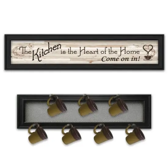 Gulches (The Kitchen Vignette)2-Piece Vignette with 7-Peg Mug Rack by Millwork Engineering, Black Frame image {5}
