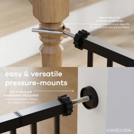 Comfy Cubs Baby Safety Gate - 3 Extensions Adjustable Q195 Steel Doorway Gate,  Powder-Coated Finish image {2}