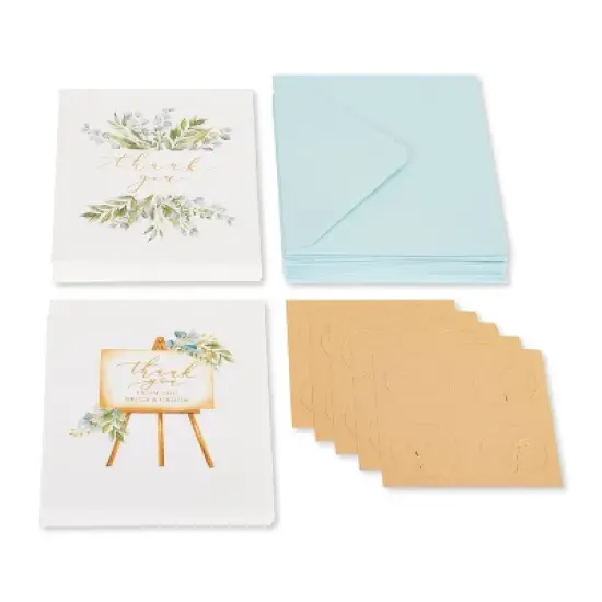 20ct 'Thank You' Assorted Wedding Eucalyptus Leaves - PAPYRUS image {1}