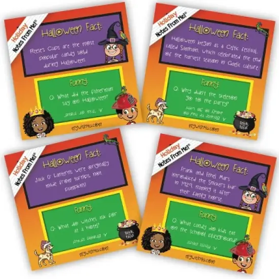 MyWish4U Back to School 2pk Kids' Lunch Box Notes, Animal Facts and Sillies with Halloween Facts and Funnies - 151 notes image {3}