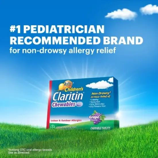 Children's Claritin 24 Hour Allergy Relief Chewable Tablets - Grape - Loratadine


 image {9}