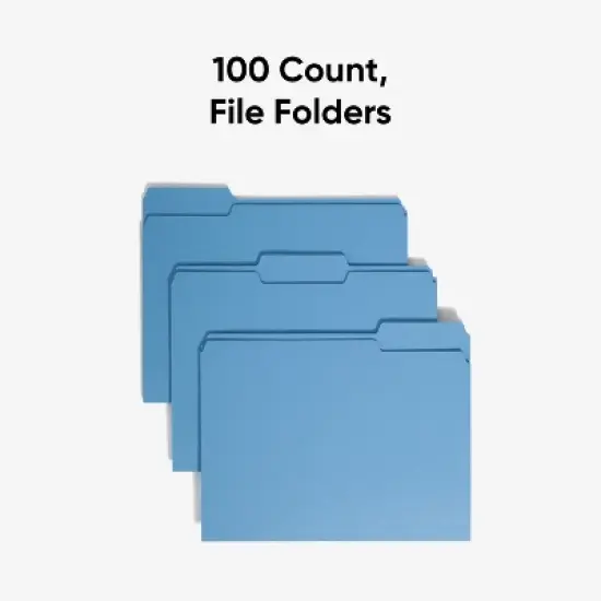 Smead File Folder, 1/3-Cut Tab, Letter Size, 100 per Box image {1}