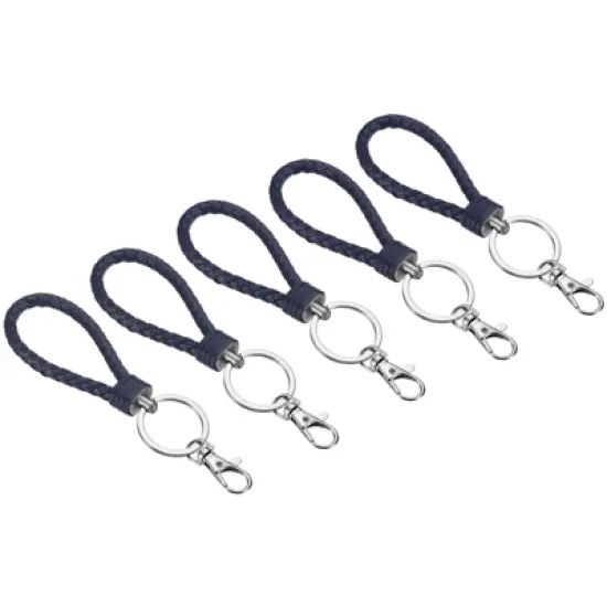 Unique Bargains Plastic Wear-resistant ID Card Wristlet Keychains 5 Pcs image {9}