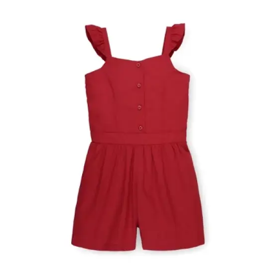Hope & Henry Girls' Flutter Button Front Romper, Kids image {8}