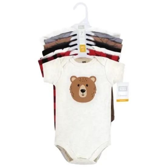 Hudson Baby Cotton Bodysuits, Brown Bear image {1}