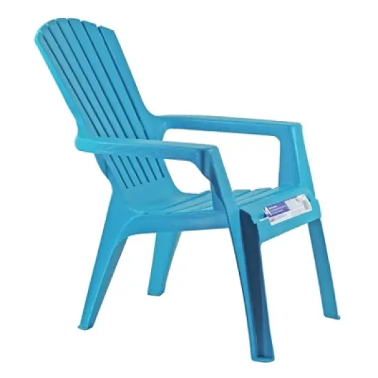 Adams Resin Child-Sized Outdoor Adirondack Stacking Chair, Pool Blue (50lb Capacity) image {5}