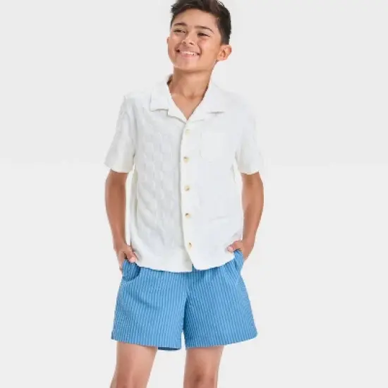 Boys' Striped Swim Shorts - art class&trade; Blue image {2}